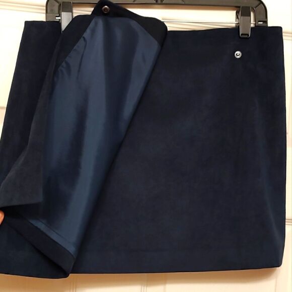 Theory Brilliant Navy Fulton Faux Suede Skirt Size M - Picture 2 of 6